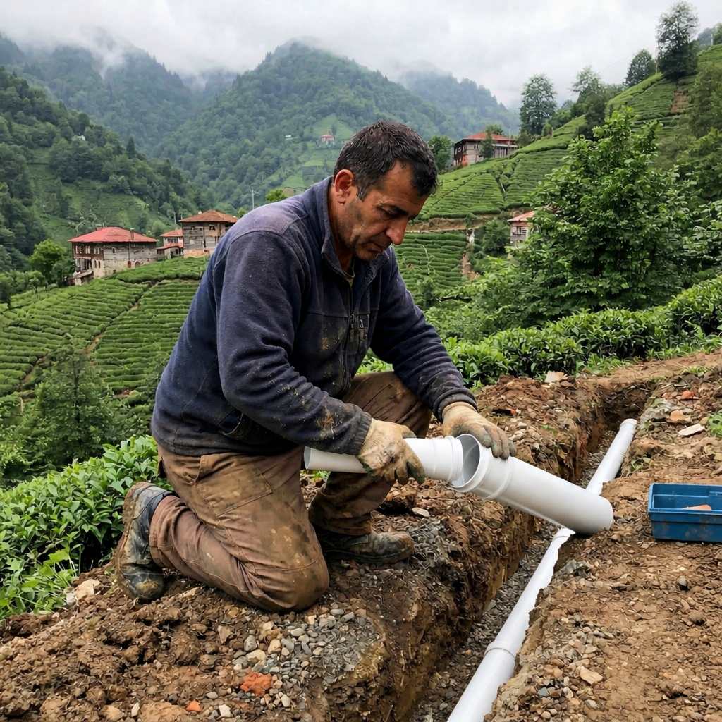Rize sıhhi tesisat tamiri ve atık su gider borusu döşeme hizmeti