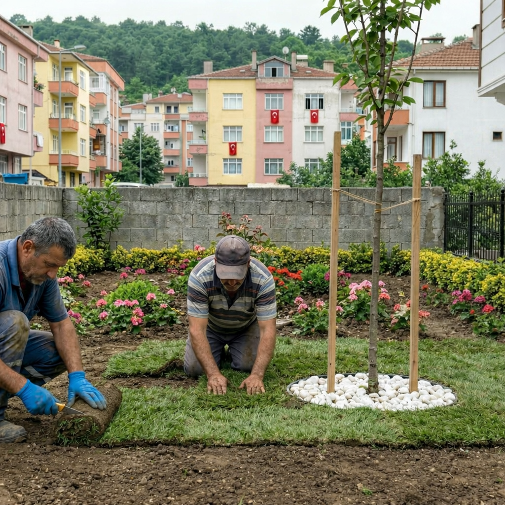 Rize çevre düzenlemesi, bahçe peyzaj ve çim serme hizmeti
