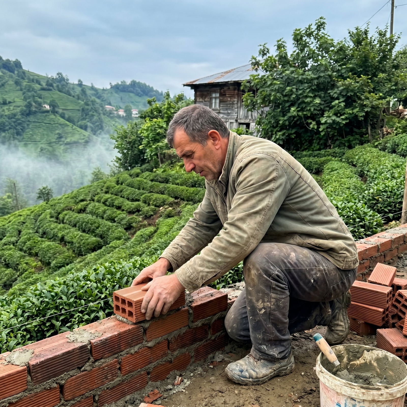 Rize bahçe duvarı örme, tuğla ve briket dizme ustası